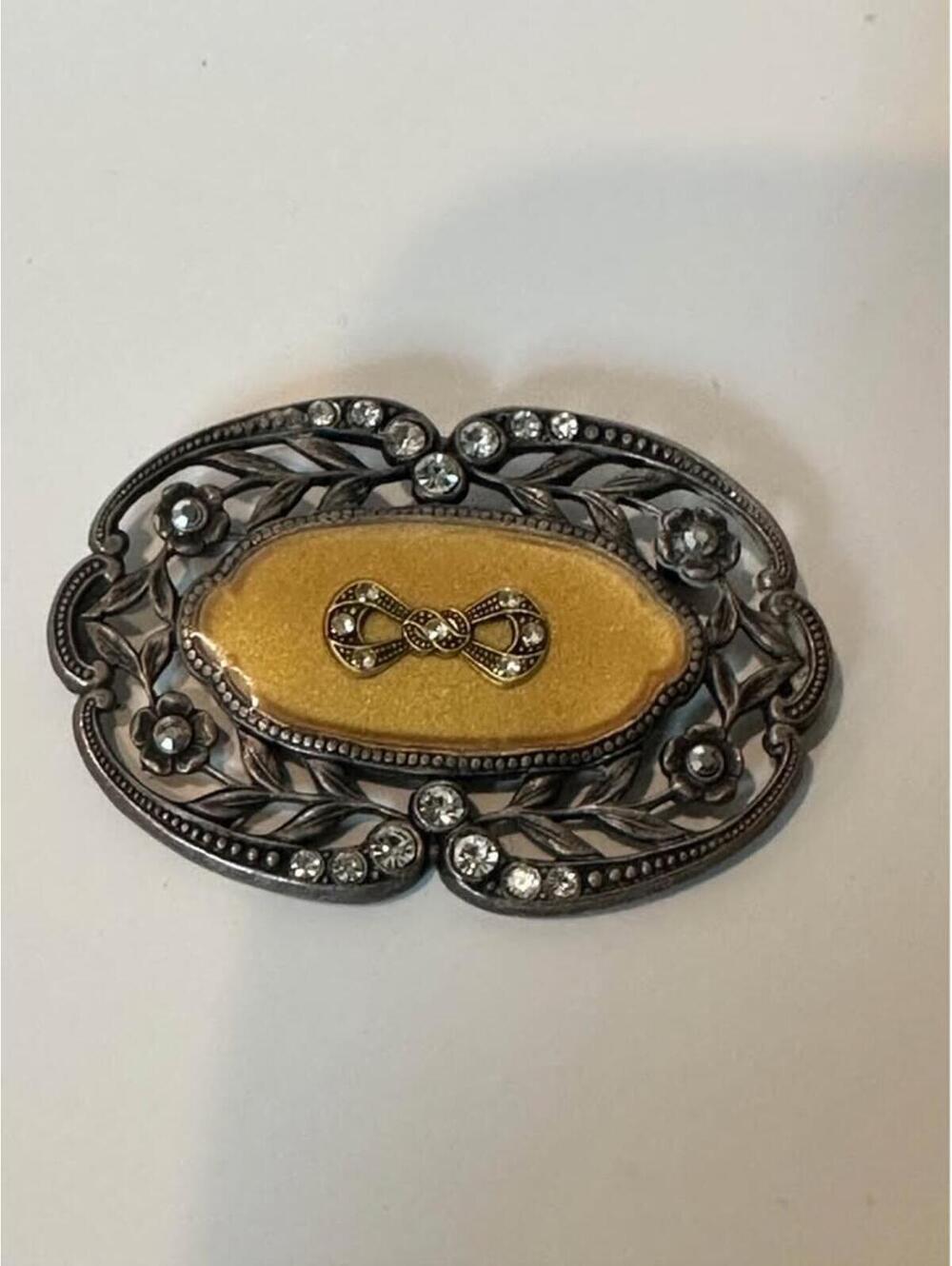 Catherine Popesco France Vintage Style Rhinestone Brooch Pin